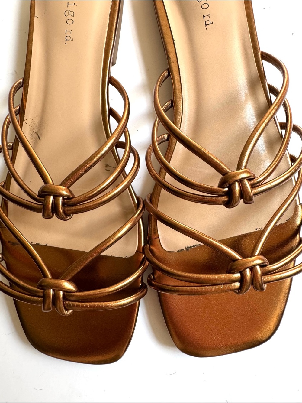 Indigo Rd. Bronze Strappy Slide Sandals - Picture 3 of 5